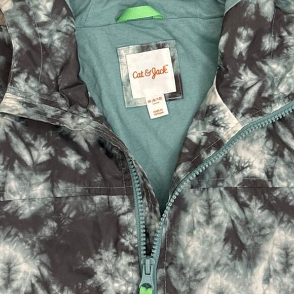 Cat & Jack Tie Dye Full Zip Up Hooded Rain Jacket Size Youth Medium 8/10 - Picture 3 of 3